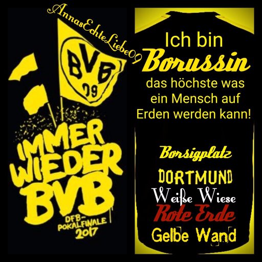 Mitglied - JETZT MIT DAUERKARTE !! :) Echte Liebe! BVB ; meine Kids, meine Hundis (auch wenn einer fehlt :() 
Kleines bisschen verplant, aber sonst ganz ok :o)