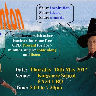 Welcome to Teach Meet Braunton, N. Devon. Inspiring free CPD by the sea! Sign up here for tickets: https://t.co/d1RuTVQhpf