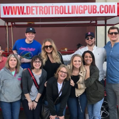 Detroits first and only Rolling Pub! Born in Detroit. Made In America. Peace. Love. Rolling Pub.