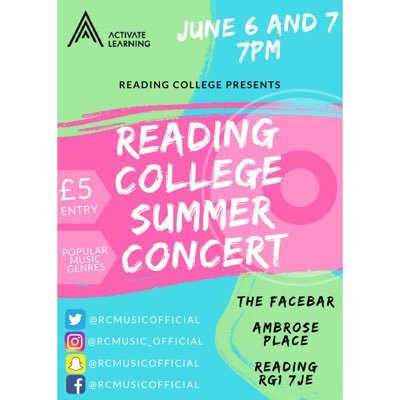 Social Media!! Snapchat - RCMusicOfficial    Instagram - @RCMusic_Official    Facebook - Reading College Music // @RCMOfficial