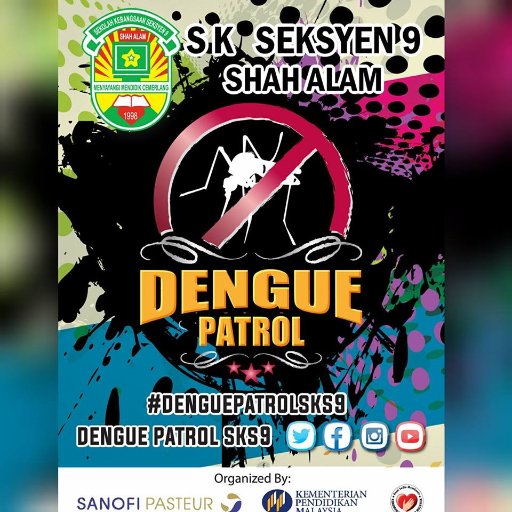 Hi! We're from Sekolah Kebangsaan Seksyen 9, Shah Alam. Dengue Patrol SKS9 aims to spread the awareness on the danger of dengue and curb dengue in our community