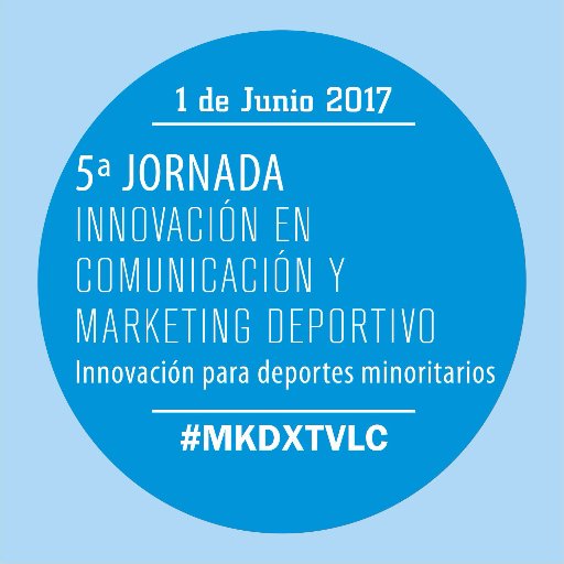 5ª Jornada en Innovación en Comunicación y Marketing Deportivo.
Fecha: 1 de Junio 2017
Lugar: @UPV_info
Inscripciones: info@mastergestiondeportivaupv.com