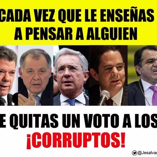 Elija bien, no crea en encuestas, no crea en historias, mire, analice observe la MERITOCRACIA.. Vote a conciencia... 2018 SOMETIMIENTO O LIBERTAD...