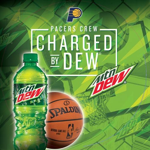 We are the Pacers Crew Charged by Mountain Dew, one of the loudest Pacers fan sections in Bankers Life Fieldhouse.