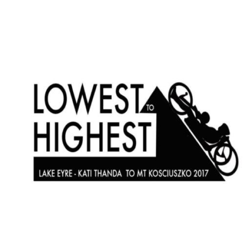 An all disabled cycle journey from the Lowest point in Australia, Kati Thanda/Lake Eyre (-15m) to the continent's highest point, Mount Kosciuszko (2228m).