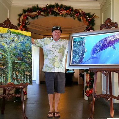 my art is surreal in scope. gallery artist living on Maui.  currently painting whimsical stellar visions of life in paradise and beyond.