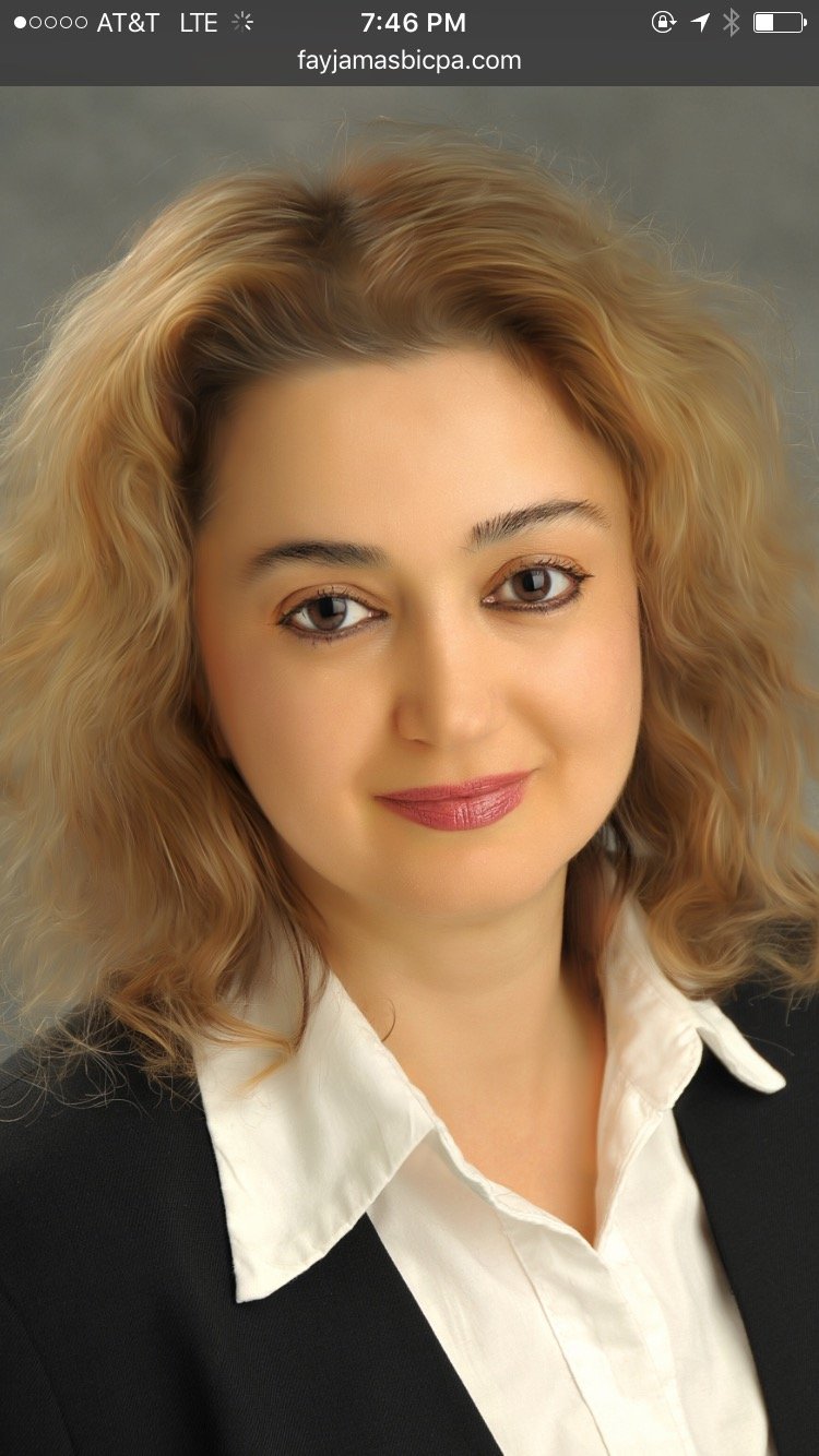 Fay Jamasbi is a Certified Public Accountant Specializing Individual, Corporate, Partnership Taxes As Well As Financial And Reporting Analysis