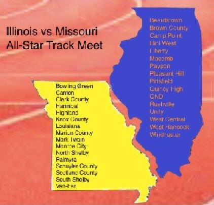Twitter home of the Illinois/Missouri Senior All-Star Track Meet May 31st 6PM @ Clark County High School