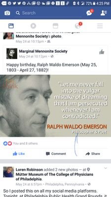 Resist! Let me never fall into the vulgar mistake of dreaming that I am persecuted whenever I am contradicted.

Ralph Waldo Emerson...
and I love reality Tv