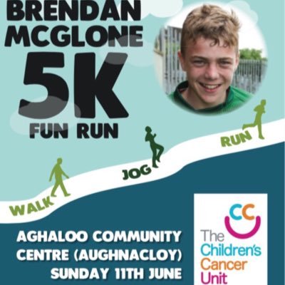 mcglone5krun's profile picture. Brendan McGlone 5K will take place on Sunday 11th of June. Registration 8:30am run kicks off at 9:30am