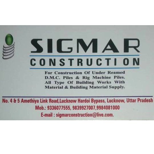 Sigmar construction provide construction of under reamed D.M.C. Piles & Rig Machine Piles. All Type of Building works with material & building material supply.