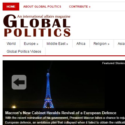 Global Politics provides a forum for the development of new approaches for studying international relations. Editor-in-Chief @DrDMiles