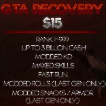 Selling modded accounts For Most Cod and GTA V hit me up. legit Modder. Ps3 Only !!
Character Transfer Over. now doing Xbox 360 as well... 💯