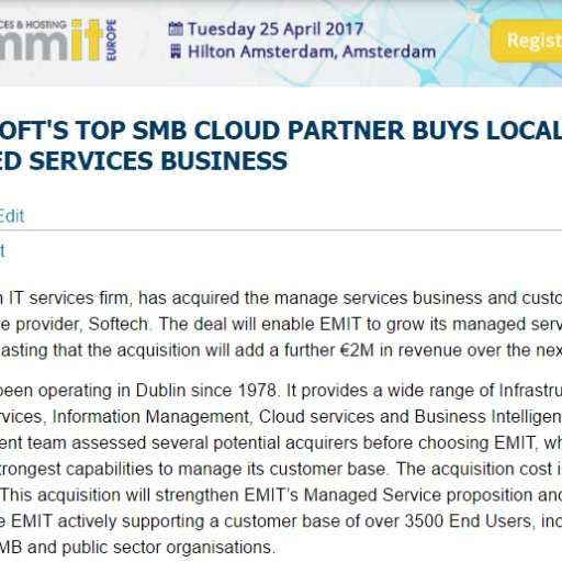 European publication and resources for Managed Services; we do news, research and supply lists. We run managed services events in London and Amsterdam