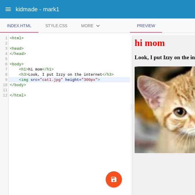 Kidmade is where kids can learn to code, build their own website, and then share it with the world.