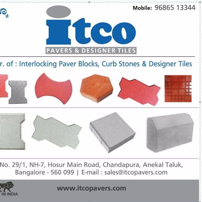 ITCO Pavers & Designer Tiles, an Manufacturer of Interlocking pavers and kerbstone company in Bangalore