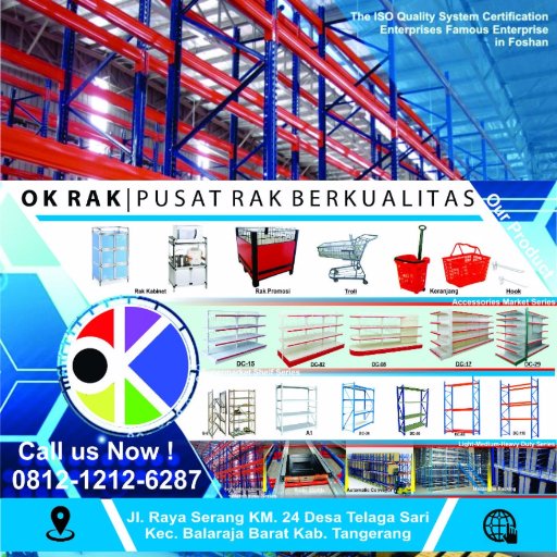 Distributor Rak Supermarket |  Aksesoris | Rak Gudang | Rak Gondola | Rak Mezanine | Radio shuttle | Meja Kasir | Trolley | Keranjang | Jolly Box | 081212126287