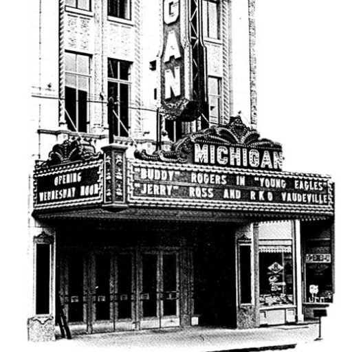 Michigan Theatre of Jackson -- historic movie palace and Vaudeville house in the heart of Jackson, Michigan built in 1930 in the Spanish Renaissance style.