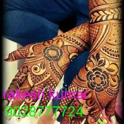 Rakesh kumar  Stylish mehndi art professional artist Mehndi master Rakesh Kumar all India service home delivery my WhatsApp number  9028777724