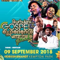 Ekurhuleni Gospel Experience in the Park is an event that features South Africa's prominent gospel artists celebrating our country's proud heritage.