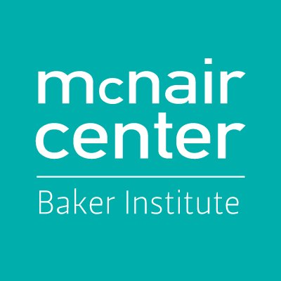 BakerMcNair's profile picture. McNair Center for Entrepreneurship & Economic Growth @BakerInstitute 
Providing actionable policy analysis & recommendations that aim to expand the economy