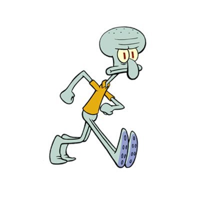 The same picture of Squidward walking (with some twists).