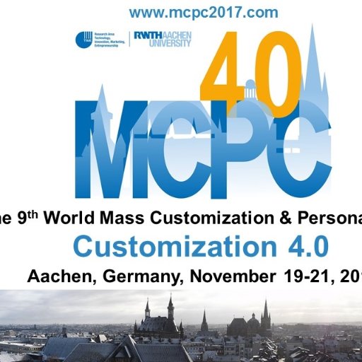 MCPC2017's profile picture. The 9th World Mass Customization & Personalization Conference (MCPC) @ RWTH Aachen University on Nov 20&21, 2017. 
Co-Create the conference with us! #MCPC2017