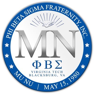 The Mu Nu Chapter of Phi Beta Sigma Fraternity, Incorporated. Chartered on the campus of Virginia Tech on May 15, 1980.