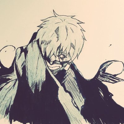 銀志郎 目指せjump 絵垢 髪型バッチリ やっと描き上がってきた 東京喰種 東京グール イラスト 絵師 らくがき 色鉛筆絵