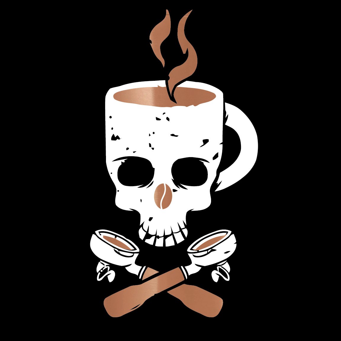 Because we all know decaf coffee is a joke. Join the movement, get your gear, and stay caffeinated AF until death. ☠️☕️🖤