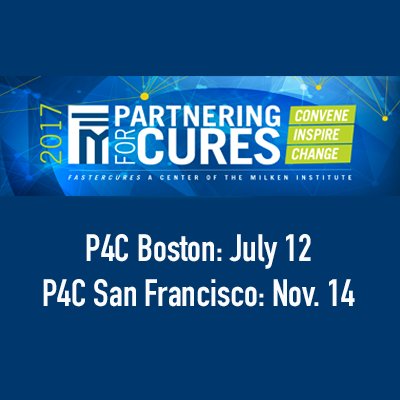 We're taking Partnering for Cures on the road to Boston & San Francisco. Save the date for P4C Boston on 7/12/17 and P4C San Francisco on 11/14/17.