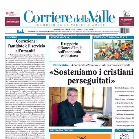 Dal 1950 il Corriere della Valle d'Aosta è il settimanale della Diocesi di Aosta. Diamo così voce al mondo cattolico valdostano.