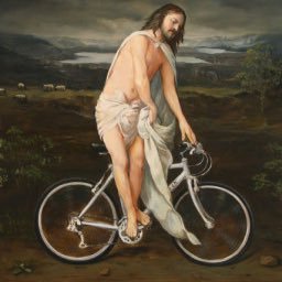 The Bewheeled Lord, Jesus Christ. delivering wisdom on two wheels... Roamin' catholic. I died for your spins. The power of Christ propel you. Amen.