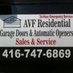 avfResidential's profile picture. Small family owned business that can handle big jobs! We offer garage doors & automatic openers, both residential & commercial across Toronto's GTA.