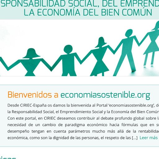 Desde CIRIEC-España, bienvenidos al Twitter de ‘https://t.co/RMNhGoUEbB’, portal de la RSE, el Emprendimiento Social y la Economía del Bien Común.