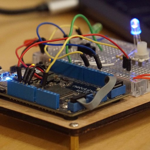 Netduino is a programmable microcontroller by Wilderness Labs that runs .NET Microframework applications.