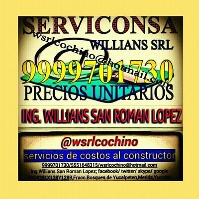 Servicios de Costos al Constructor
Ingenieri@ de costos @plicad@
https://t.co/ED3EfgQV1z
Licitaciones de Obra Publica 
Nacional 
Estatal 
Municipal
Privada
Propuestas