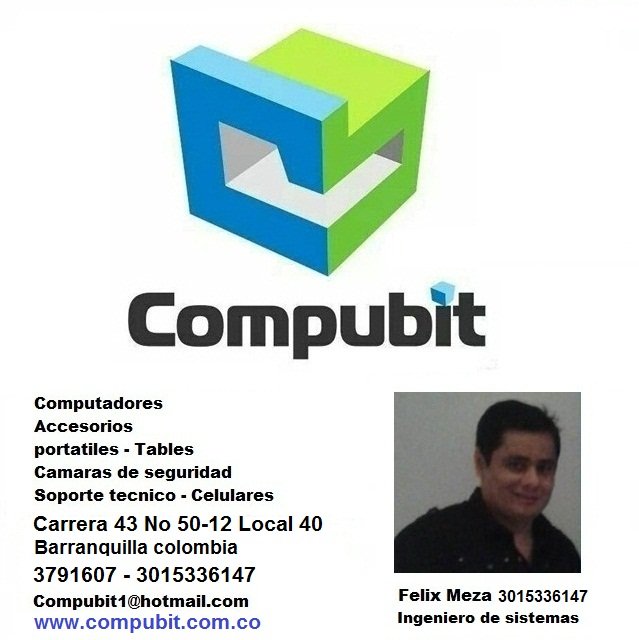 Felixmezac's profile picture. Ingeniero de sistemas. Cel 304 3656891 - .Empresario-Compubit Exelentes precios en computadores, portatiles y  Tablet