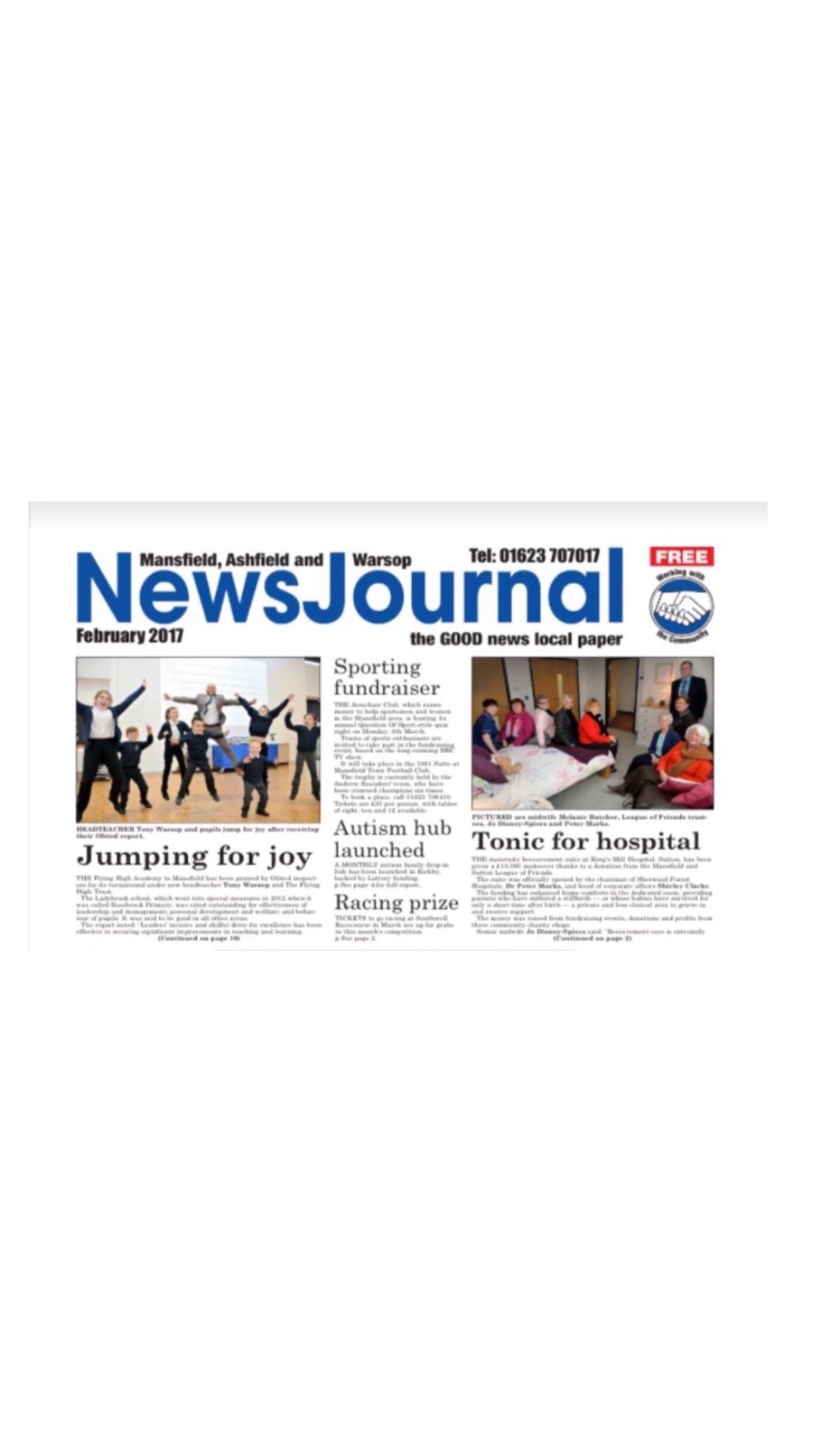 The UKs Only 'GOOD NEWS' Newspapers.
Mansfield & Ashfield News Journal -
Local News Journal - The Sherwood.
FREE Newspapers covering positive local news.