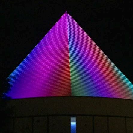We're testing something new and awesome! Take a stab at our nightly trivia questions and watch what the pyramid does! Explore more at Adventure Science Center!