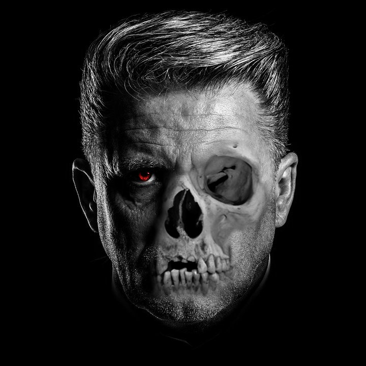 UndeadMetal94's profile picture. You can read into how the color black represents me and how I express myself through edgy images.  But in reality I think skeletons are cool.