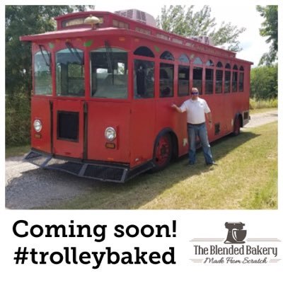 Local bakery, made from scratch, trolley baked, food truck, blended family of eight, small business, supporting local communities.