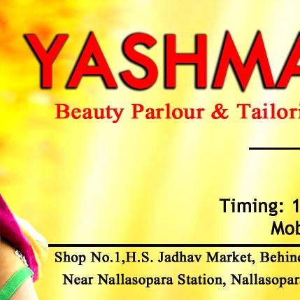 Yashmatic Beauty Parlour & Tailoring Classes is your new destination in the heart of Vasai-Virar that provides a full range of hair, body and facial skincare...