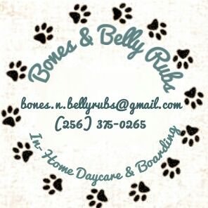 We are an In-Home Boarding and Daycare service, offering a kennel-free environment.
Roxanne McGuire
Phone: (256) 375-0265
Email: bones.n.bellyrubs@gmail.com