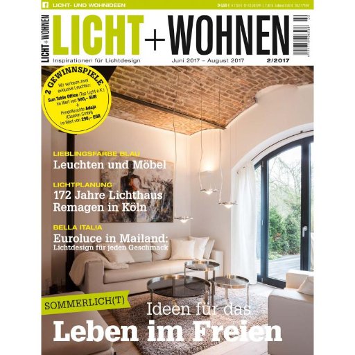 Licht+Wohnen ist ein Design- und Lifestyle-Magazin über Licht, Leuchten und Design und richtet sich an den Endverbraucher.