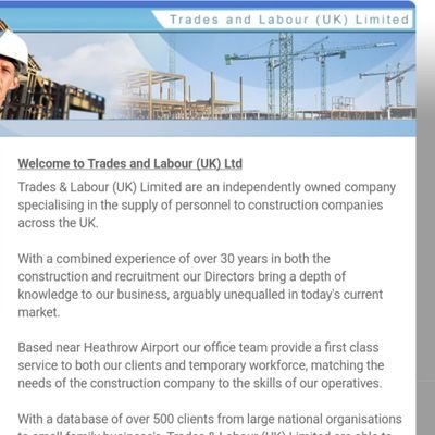 tradesandlabour's profile picture. Labour agency based near heathrow , if you want labour or need a job contact us at tony@tradesandlabour.net or 01932267000
