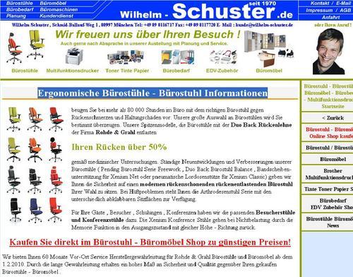wilhelm-schuster.de - Ergonomische Bürostühle - Bürostuhl Informationen, Bürostühle Duo Back Bürostuhl Besucherstühle Bürotische Büromöbel Drucker Bürobedarf
