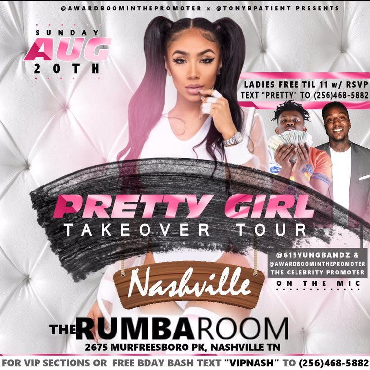 Elite Promoter out of Detroit MI, Huntsville Al, San Diego CA, & Nashville TN (Starting Aug 20th at Rumba Room Night Club) - Follow @Awardboomin for more info