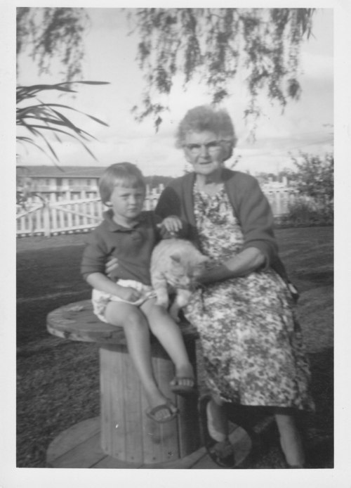 Me and my nana in South Grafton, opposite the railway wooden bridge