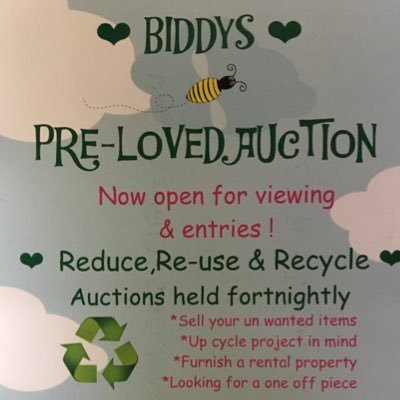 Buy or sell pre-loved items. Auctions held fortnightly. Furnish rental property. Take on upcycle project. One off pieces.